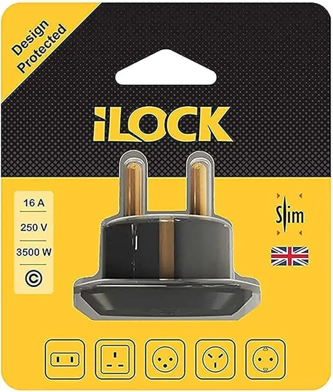 محول قابس للسفر من اي لوك - اسود