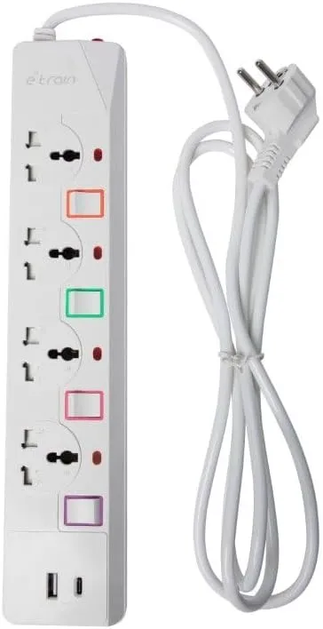 مشترك طاقة 16 امبير مع حماية من الحمل الزائد، 4 مقابس